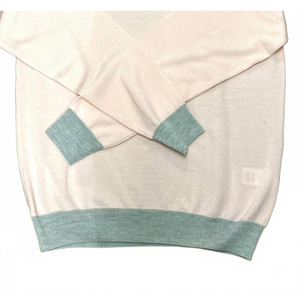 NEW EMANUEL BERG men's light gauge v-neck sweater in light pink